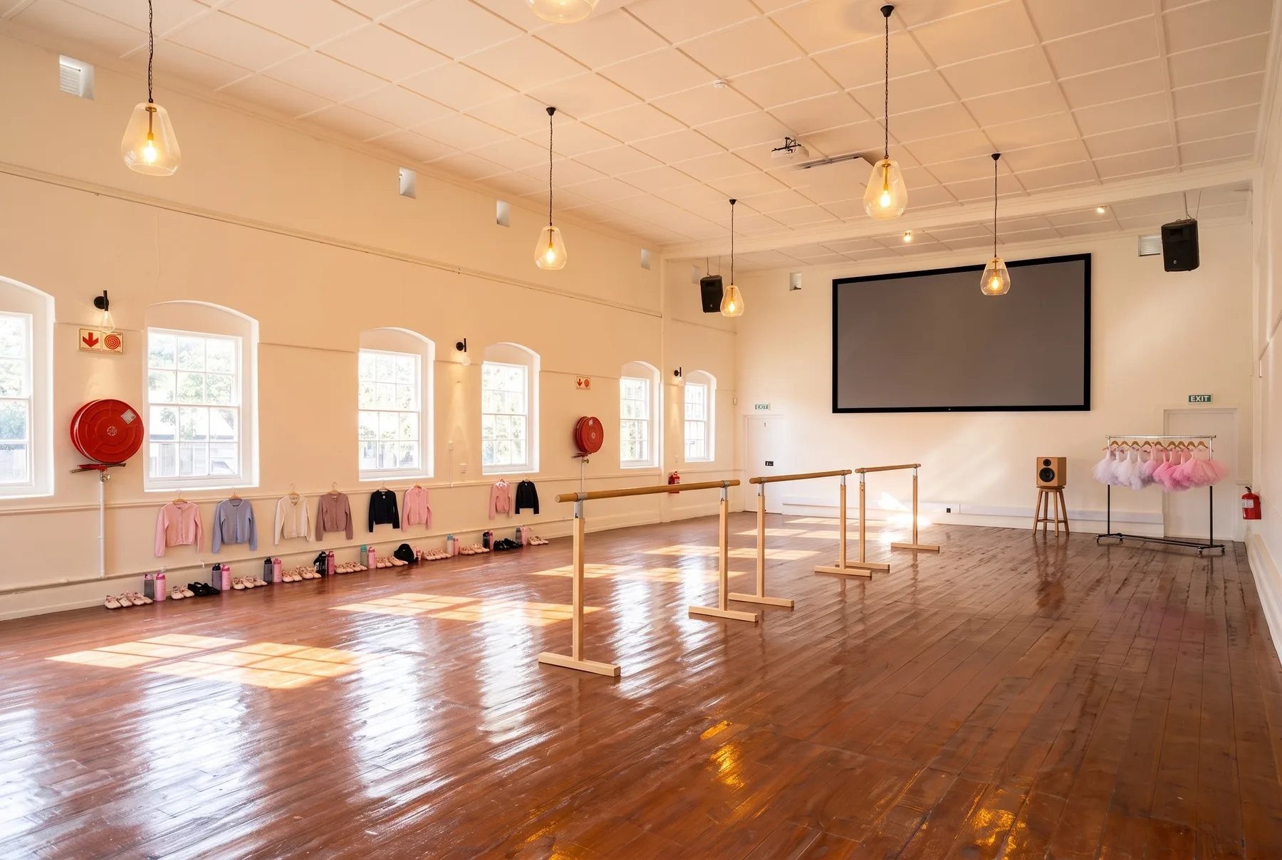 AI visualisation: the hall styled for classes & wellness