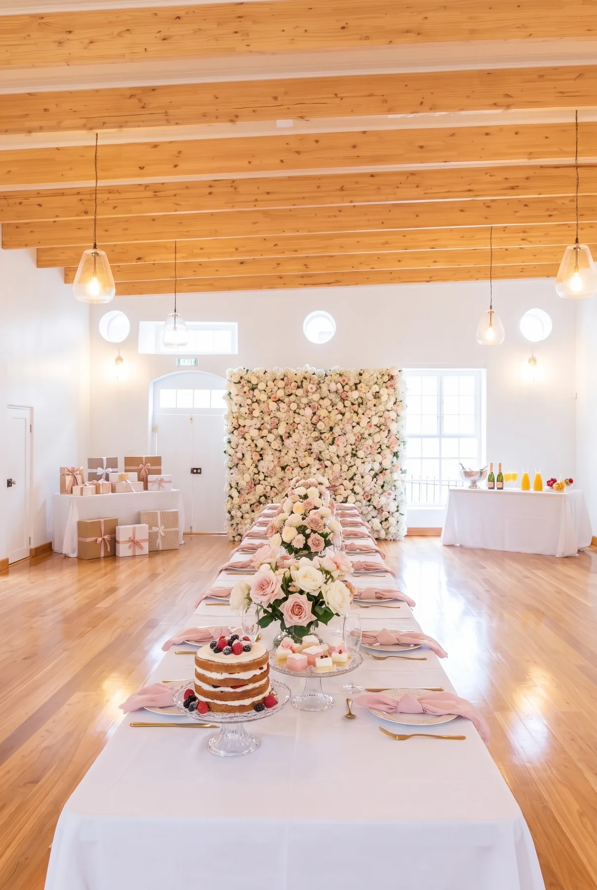 AI visualisation: the hall styled for celebrations