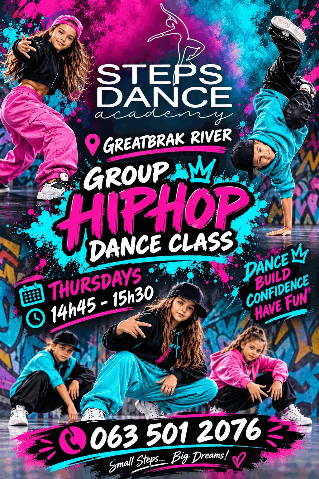 Flyer: Steps Dance Academy: Group Hip Hop Dance Class